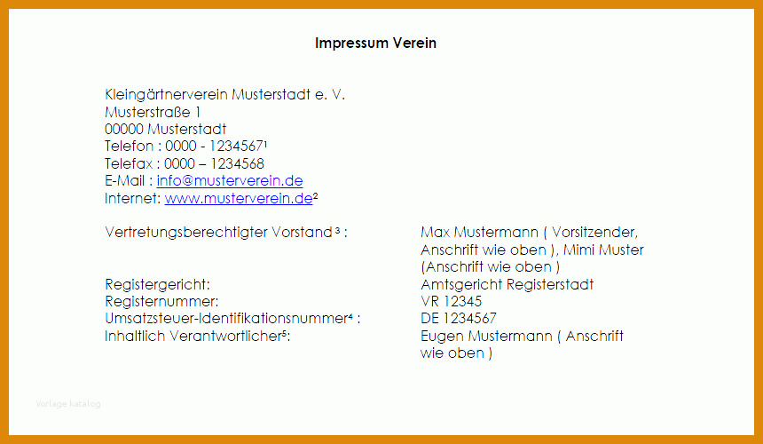 Wunderschönen Impressum Vorlage 860x500
