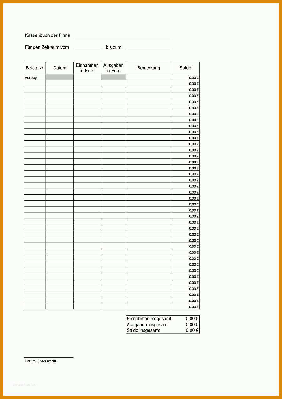 Überraschend Excel Kassenbuch Vorlage Kostenlos Herunterladen 373456
