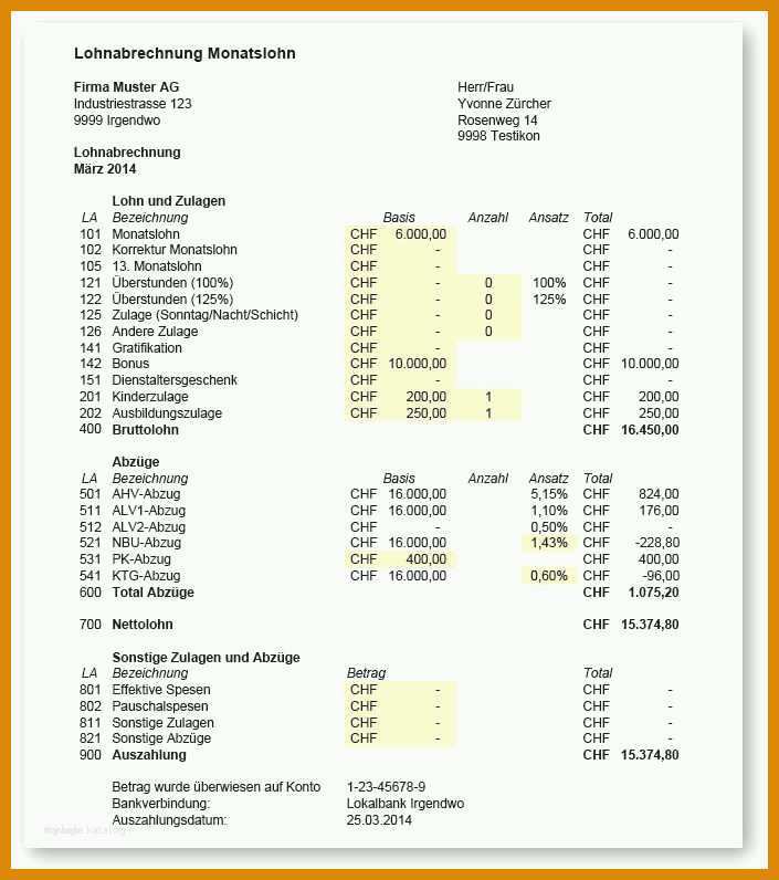 Singular Lohnabrechnung Vorlage Word 705x796