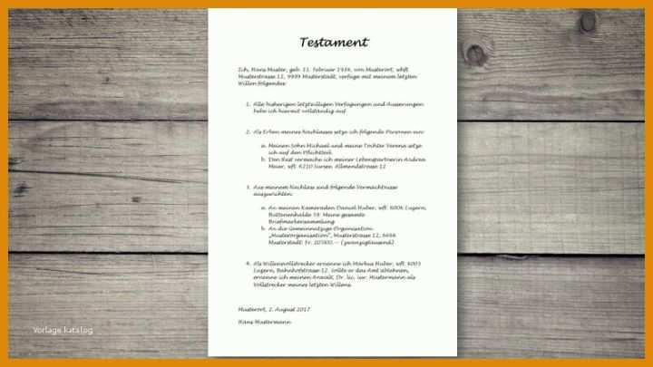 Erstaunlich Testament Vorlage Single 800x450