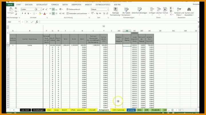 Wunderbar Vorlage Aufgabebilanz Excel 1280x720