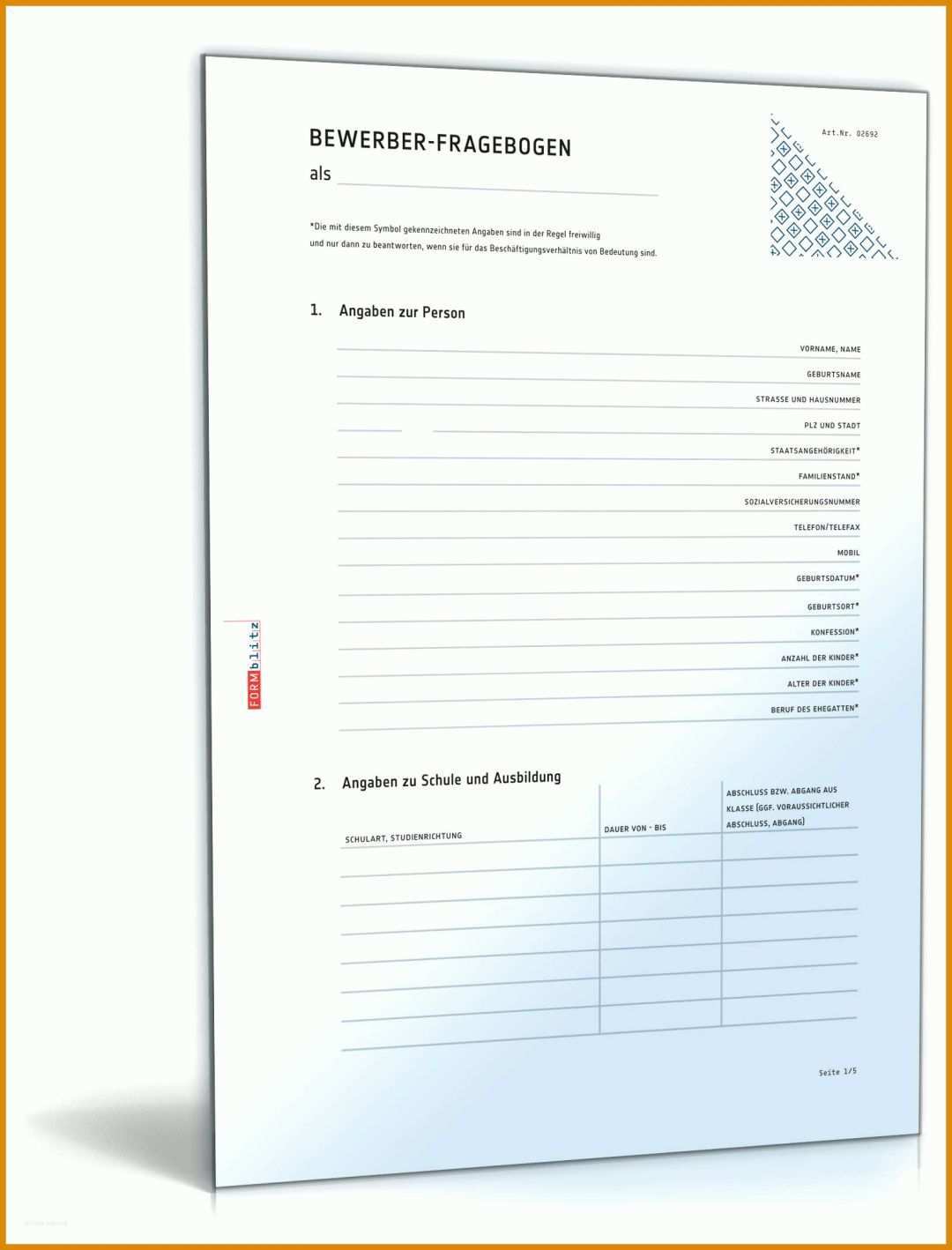 Erschwinglich Vorlage Fragebogen 1600x2100