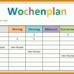 Moderne Wochenplan Vorlage Word 707x437