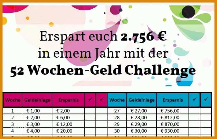Rühren 52 Wochen Challenge Vorlage Excel 846x540
