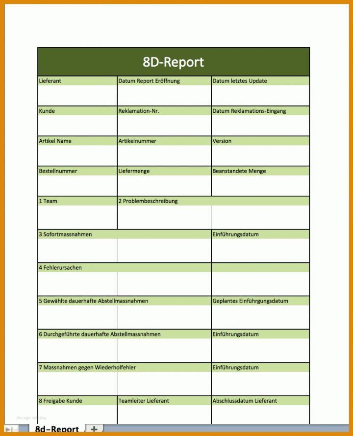 Modisch 8d Report Vorlage Pdf 870x1074