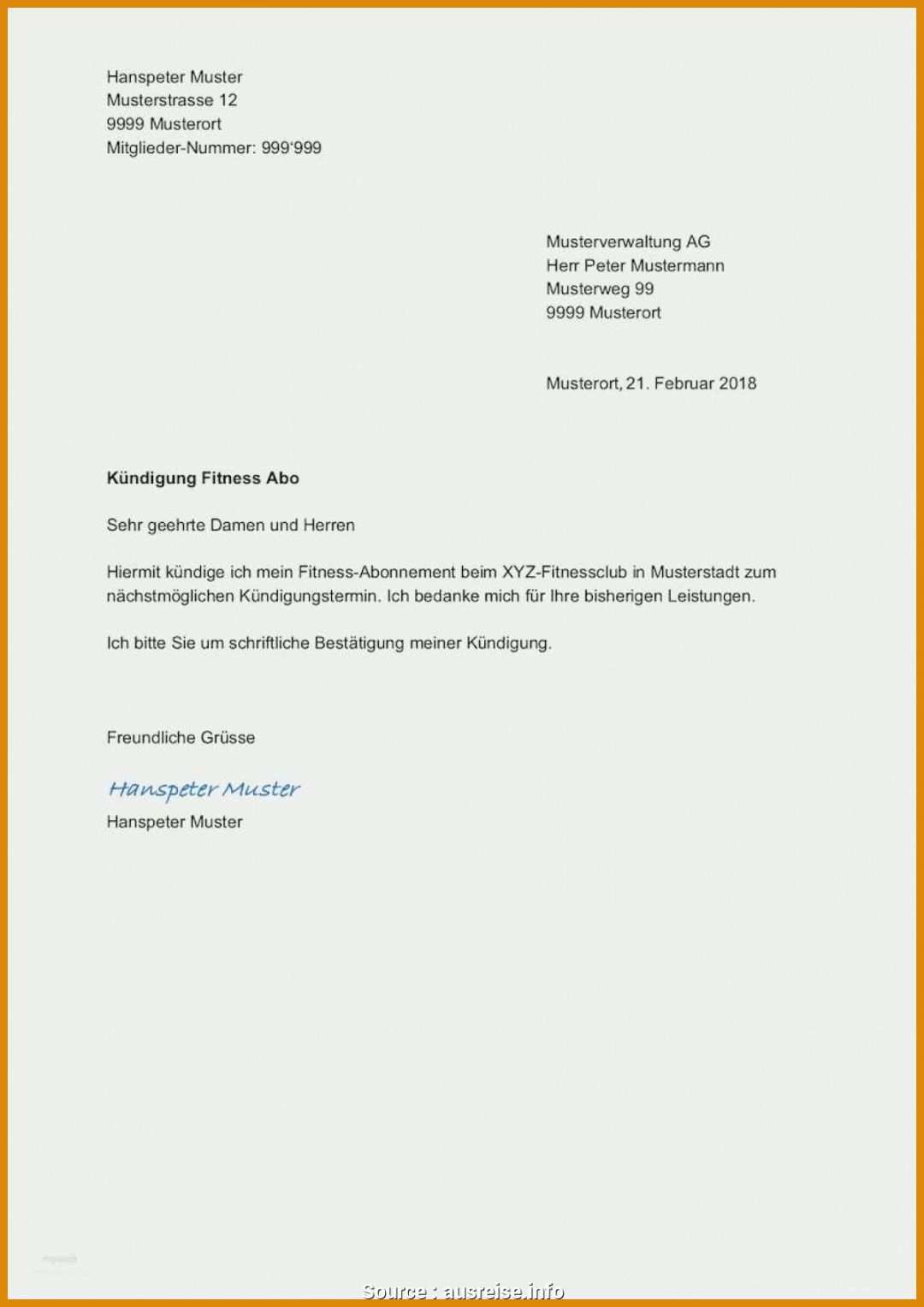 Staffelung Außerordentliche Kündigung Fitnessstudio Vorlage 1200x1697