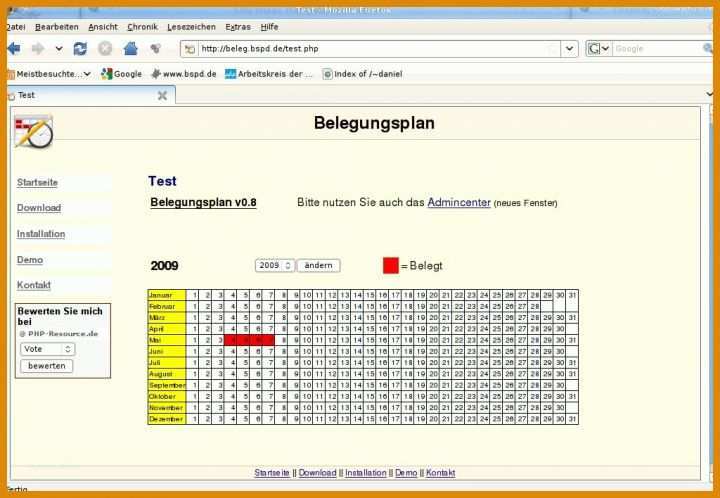 Hervorragend Belegungsplan Vorlage 1024x708