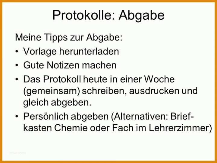 Überraschen Chemie Protokoll Vorlage 960x720