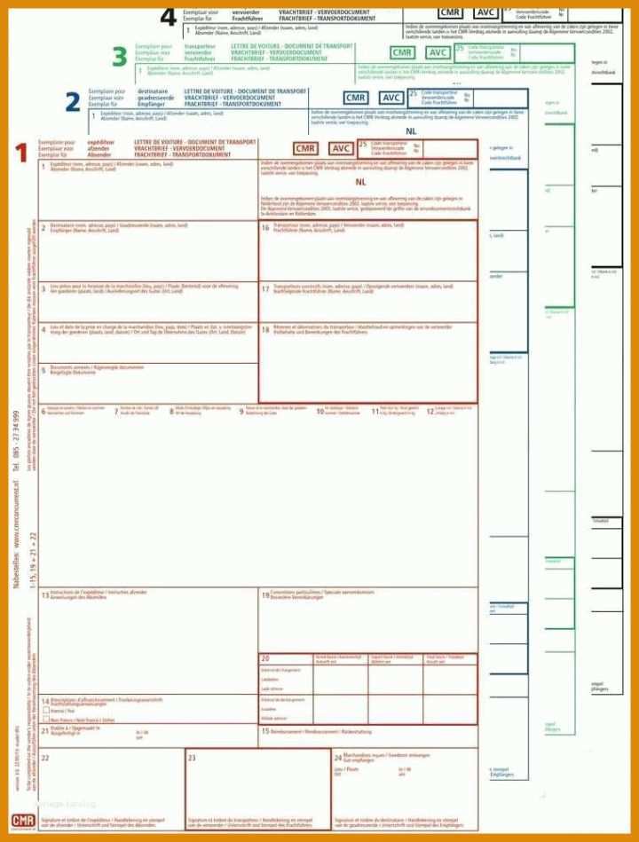 Wunderbar Cmr Frachtbrief Vorlage 759x1000