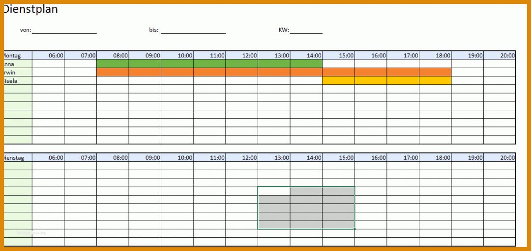 Phänomenal Dienstplan Excel Vorlage Download 1317x624