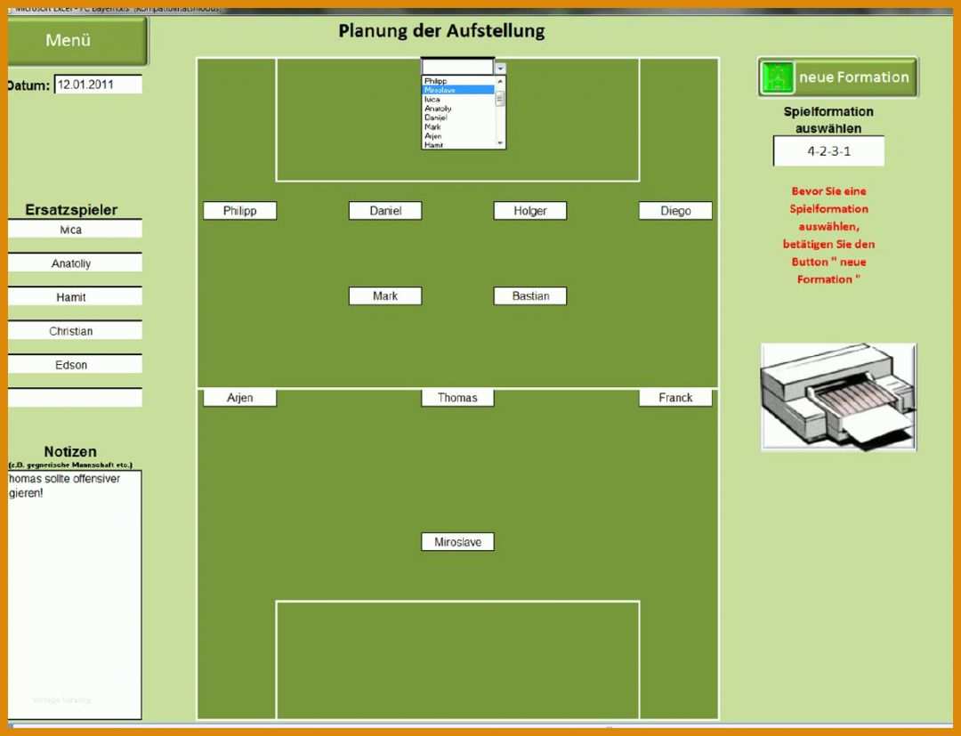 Angepasst Fußball Aufstellung Vorlage 1204x922