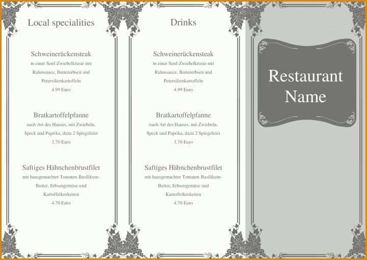 Überraschen Getränkekarte Vorlage Zum Ausfüllen Kostenlos 2339x1654