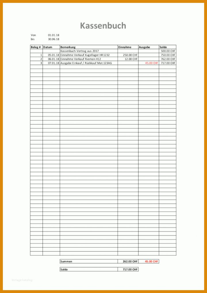Staffelung Kassenbuch Vorlage Excel Kostenlos Schweiz 725x1024