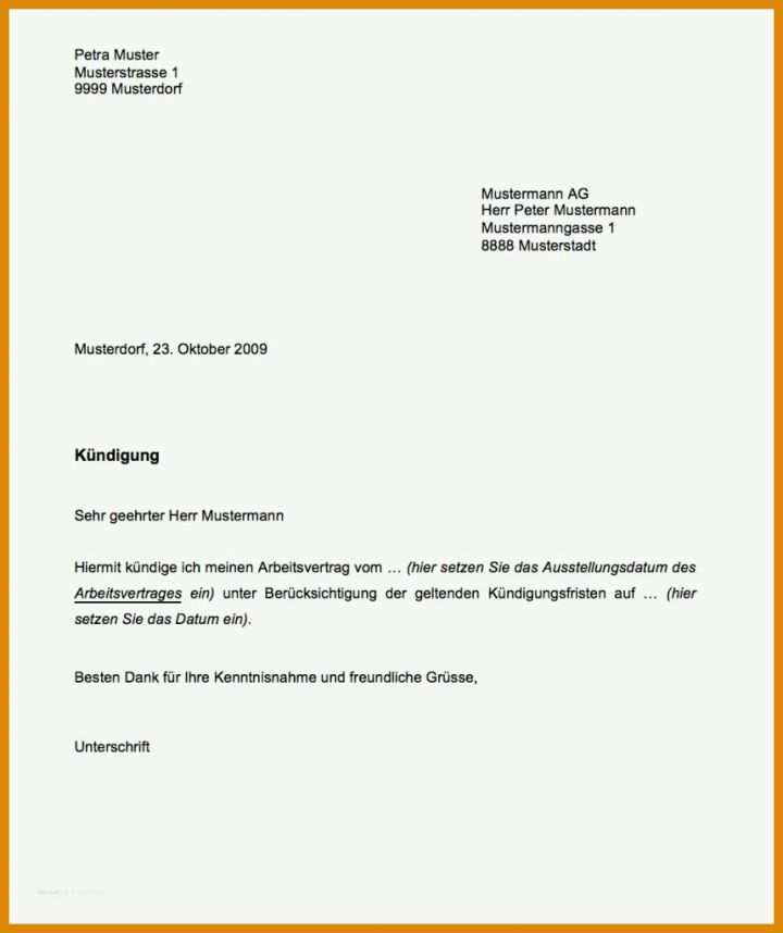 Moderne Kontokündigung Vorlage 859x1024