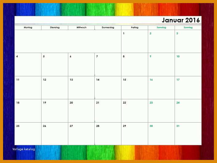 Monatskalender Vorlage Kostenlose Kalendervorlagen 2016