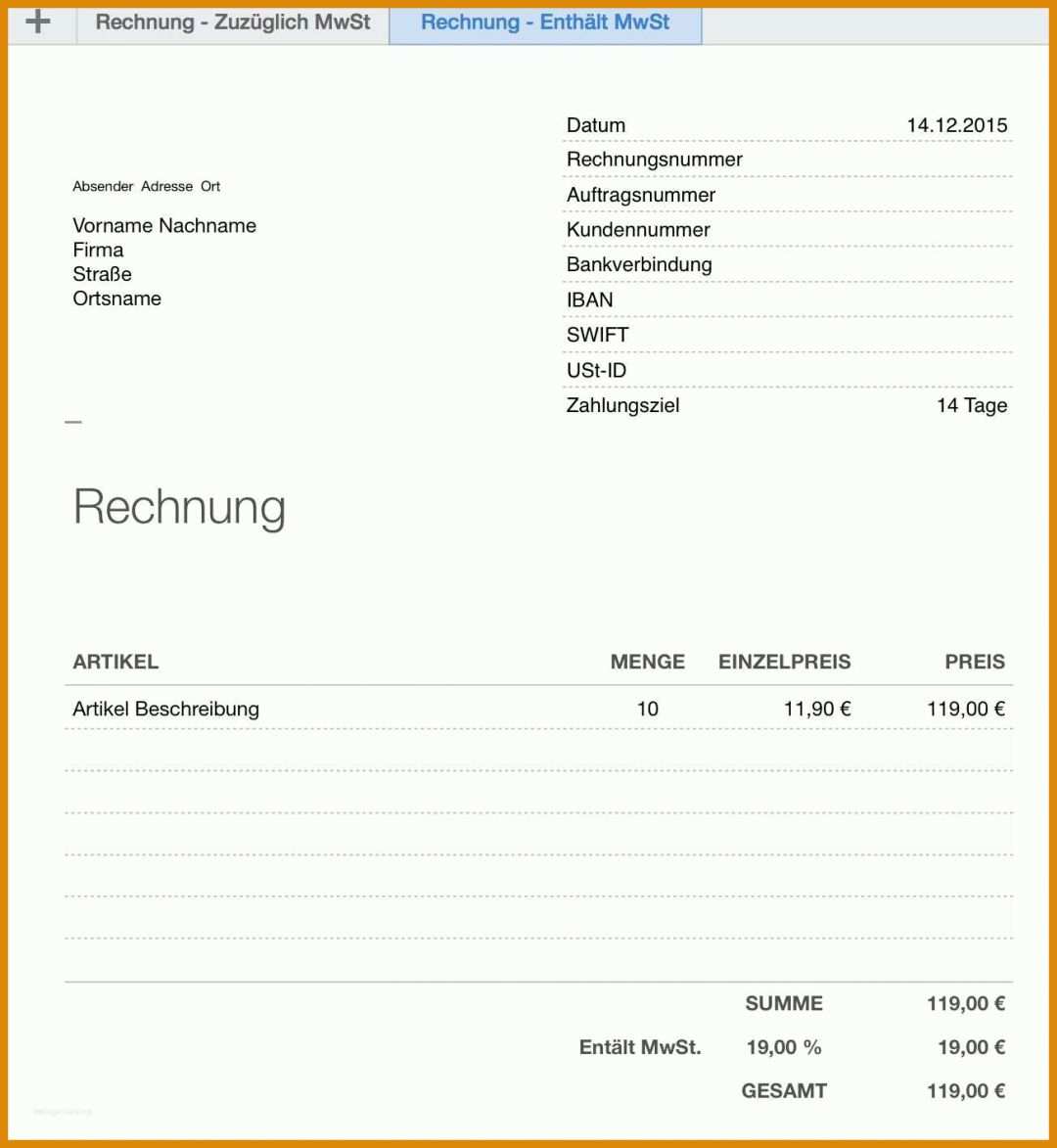 Perfekt Rechnung Für Privatverkauf Vorlage 1306x1418
