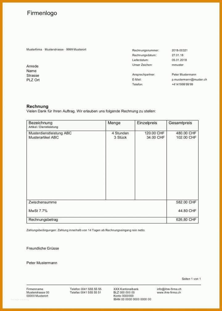 Ideal Rechnungstext Vorlage 868x1217