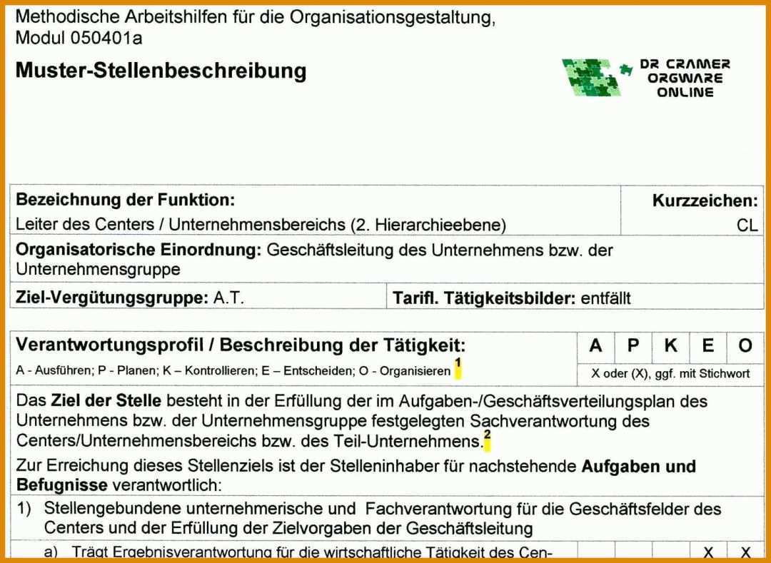 Empfohlen Stellenbeschreibung Vorlage Ihk 1479x1080