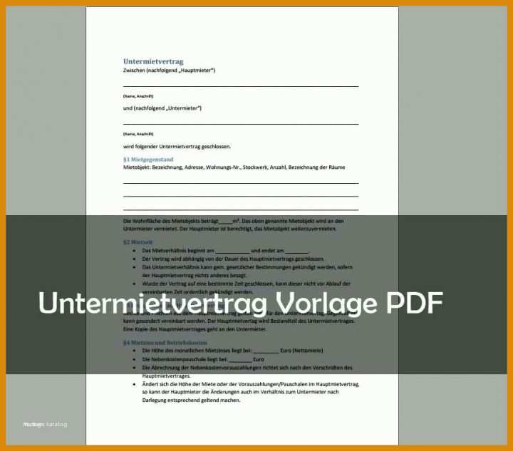 Wunderbar Untermietervertrag Vorlage 868x763