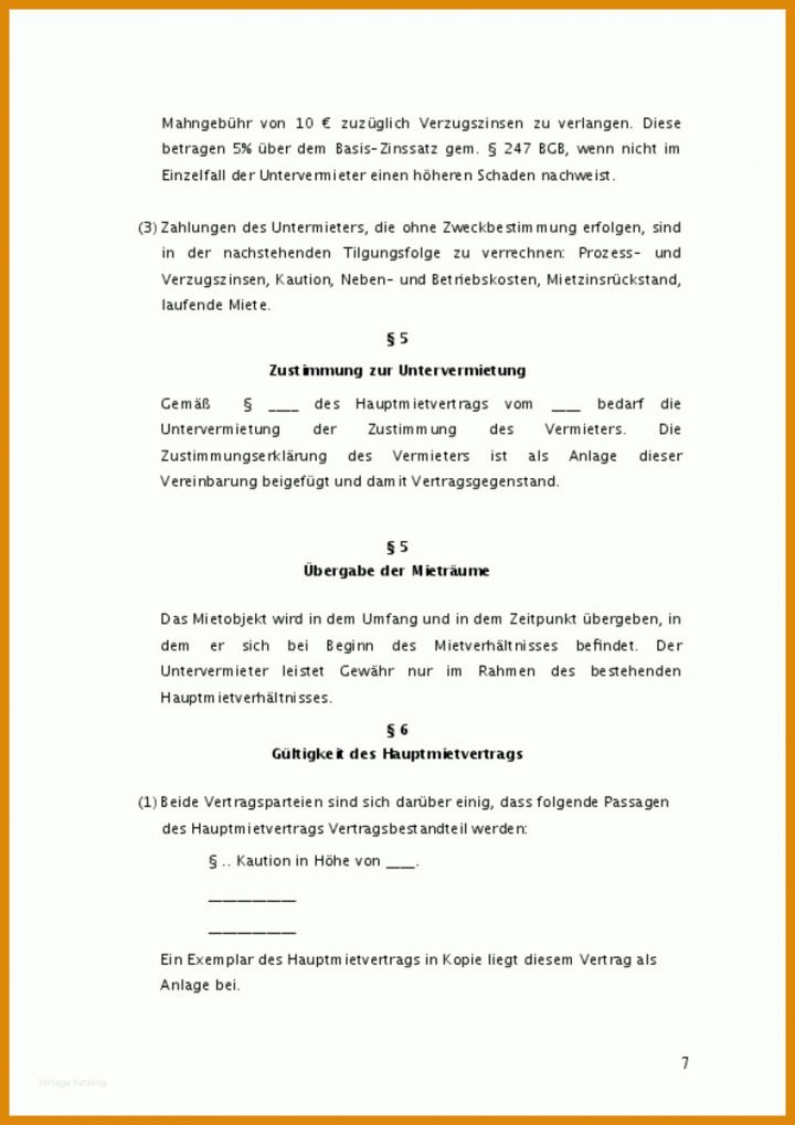 Schockierend Untermietvertrag Vorlage Pdf Kostenlos 848x1200