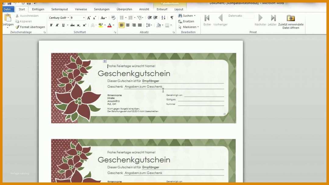 Unvergesslich Vorlage In Word Erstellen 1280x720