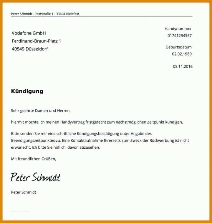 Spezialisiert 1&amp;1 Kündigung Vorlage 832x874
