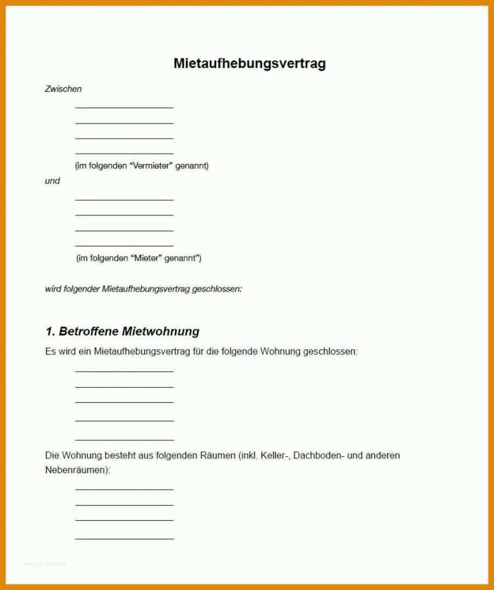 Bemerkenswert Einfacher Aufhebungsvertrag Vorlage Kostenlos 850x1015