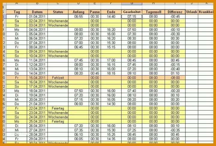 Selten Excel Arbeitszeit Berechnen Vorlage 800x543