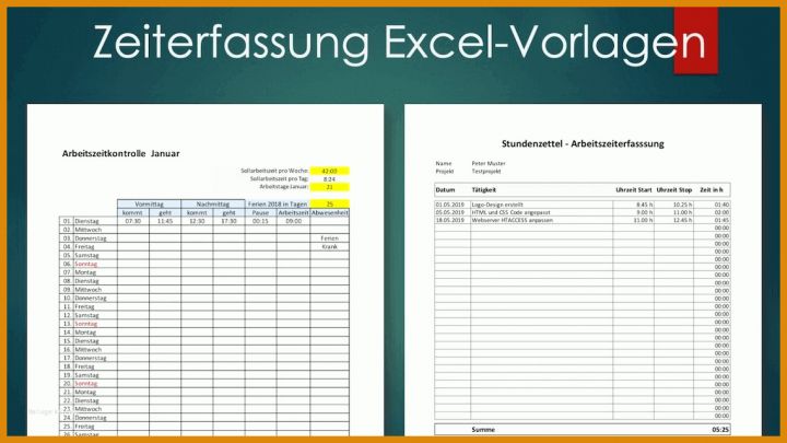 Hervorragen Excel Vorlage Zeiterfassung 1138x640