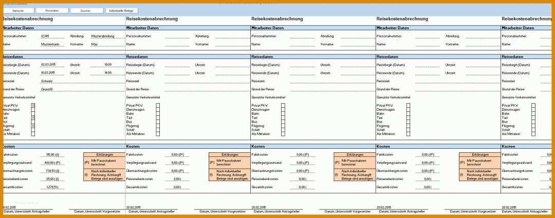 Sensationell Fahrtkosten Vorlage Excel 1636x644