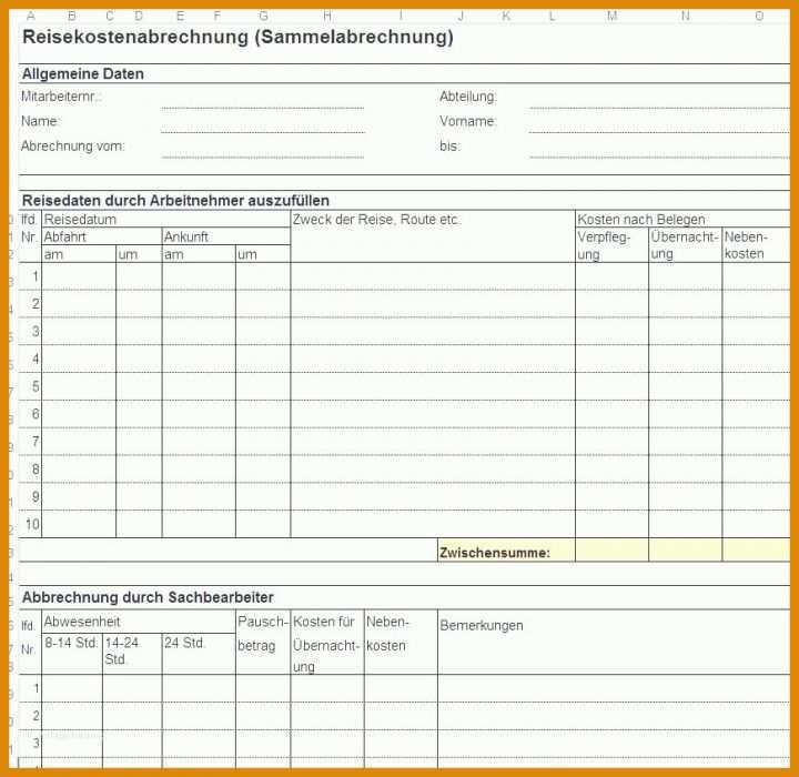 Atemberaubend Fahrtkostenabrechnung Vorlage 870x846