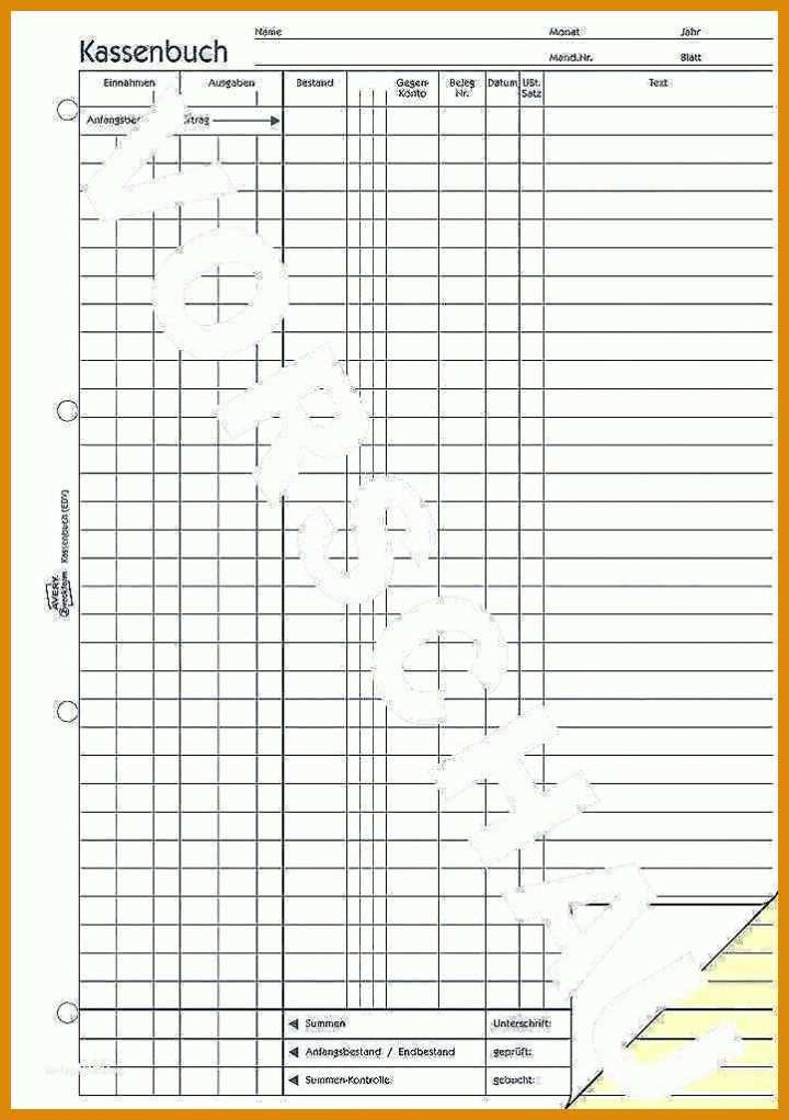 Überraschend Kassenbuch Vorlage Zweckform 722x1024