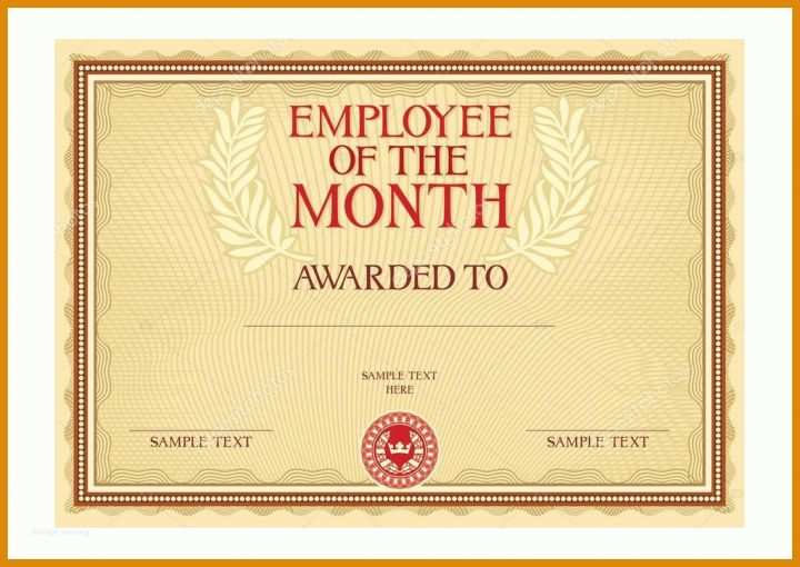 Mitarbeiter Des Monats Vorlage Stock Illustration Employee Of The Month Certificate