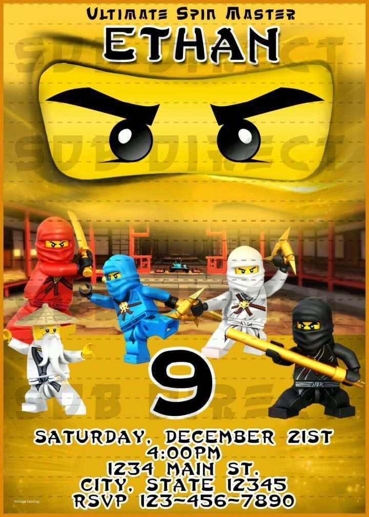 Limitierte Auflage Ninjago Einladungskarten Vorlage 1071x1500