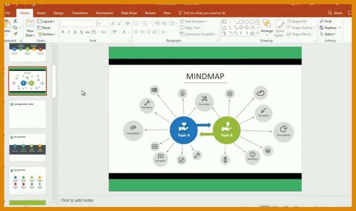 Atemberaubend Powerpoint Mindmap Vorlage 850x504