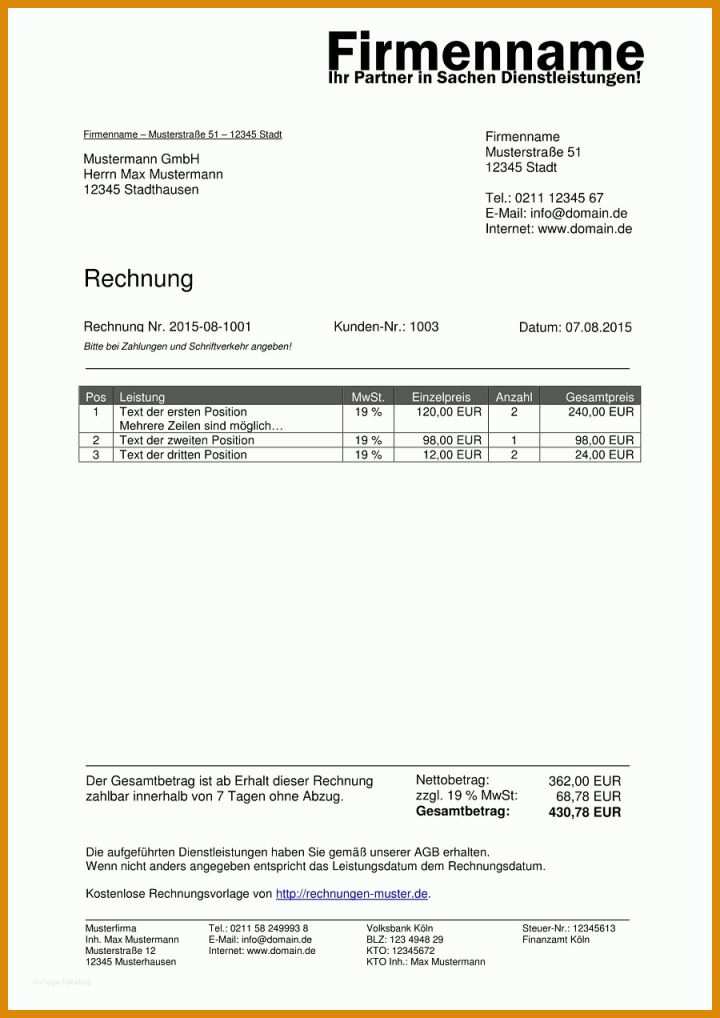 Toll Rechnungstext Vorlage 900x1272