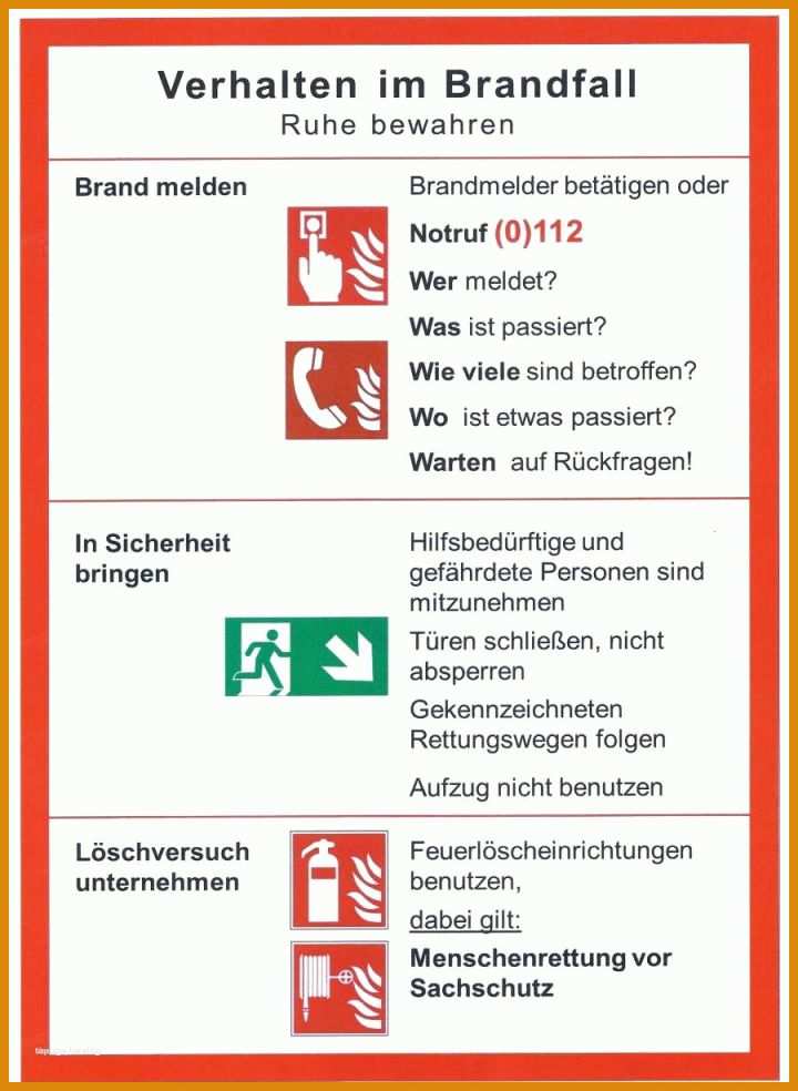 Phänomenal Vorlage Brandschutzordnung Teil B 900x1230