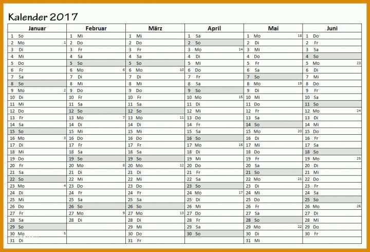 Beste Vorlage Kalender 2017 1085x739