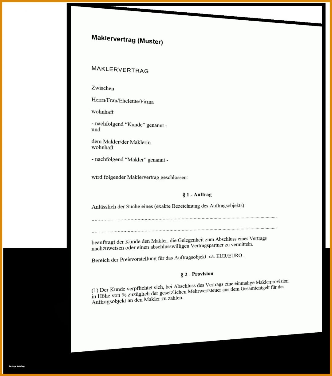 Spektakulär Vorlage Maklervertrag 1534x1735