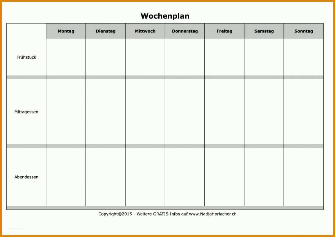 Fantastisch Wochenplan Essen Vorlage 1766x1251