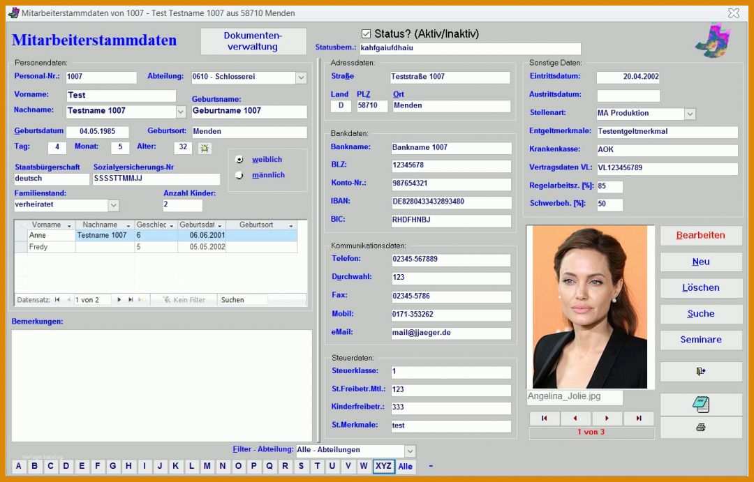 Ideal Access Personalverwaltung Vorlage 1363x872