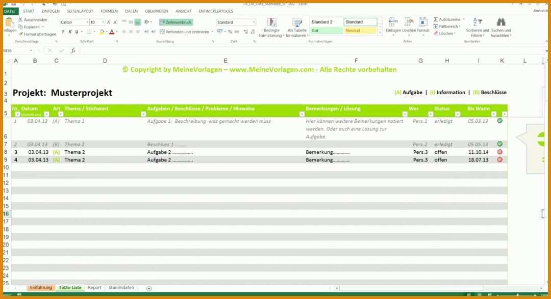 Erschwinglich Aufgabenplanung Excel Vorlage 1800x979