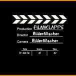 Ungewöhnlich Filmklappe Vorlage 1280x720