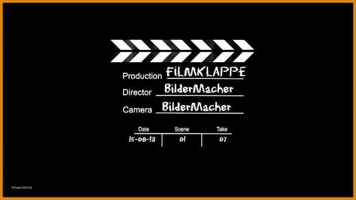 Beste Filmklappe Vorlage 1280x720