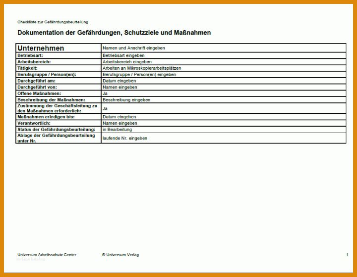 Spektakulär Gefährdungsbeurteilung Labor Vorlage 900x700
