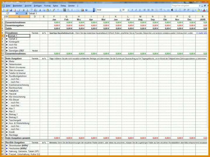 Ungewöhnlich Haushaltsplan Excel Vorlage 1280x960