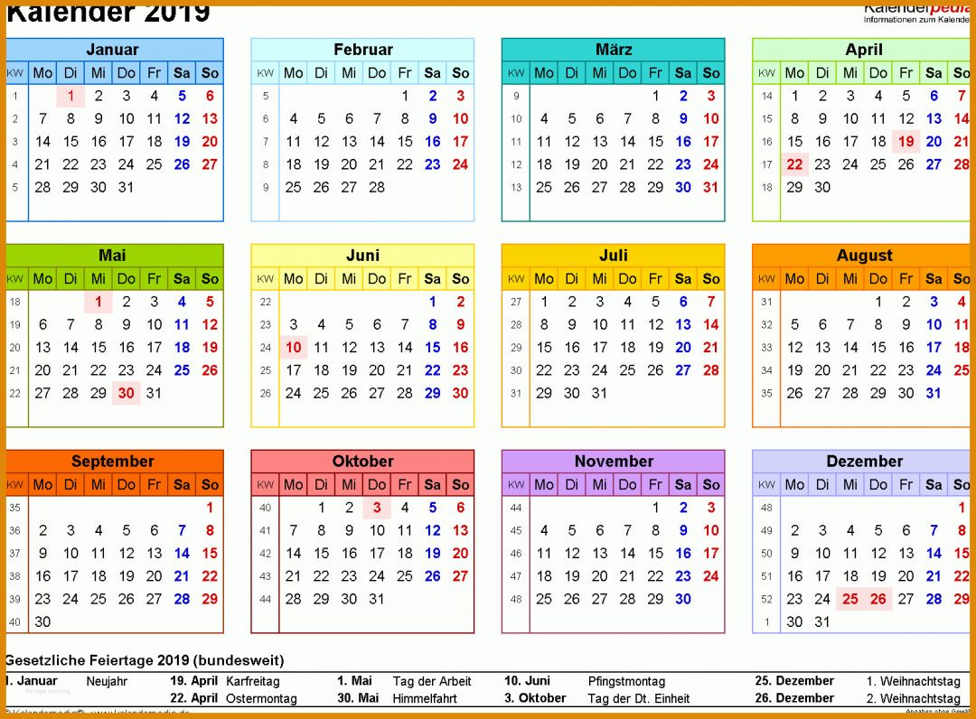 Empfohlen Kalender Vorlage 2019 1577x1163