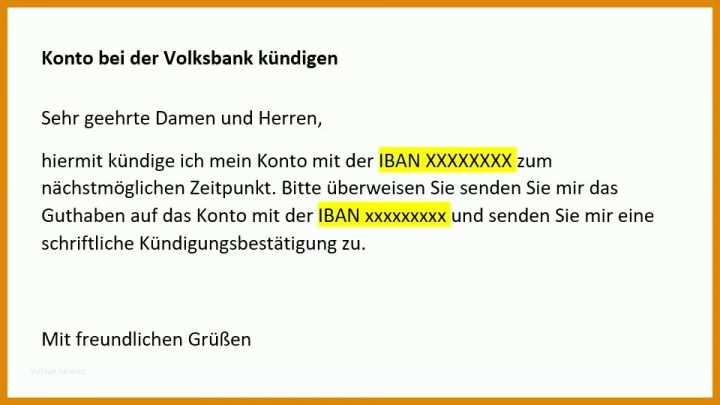 Kreditkarte Kündigen Volksbank Vorlage Volksbank Konto Kuendigen So Gehts