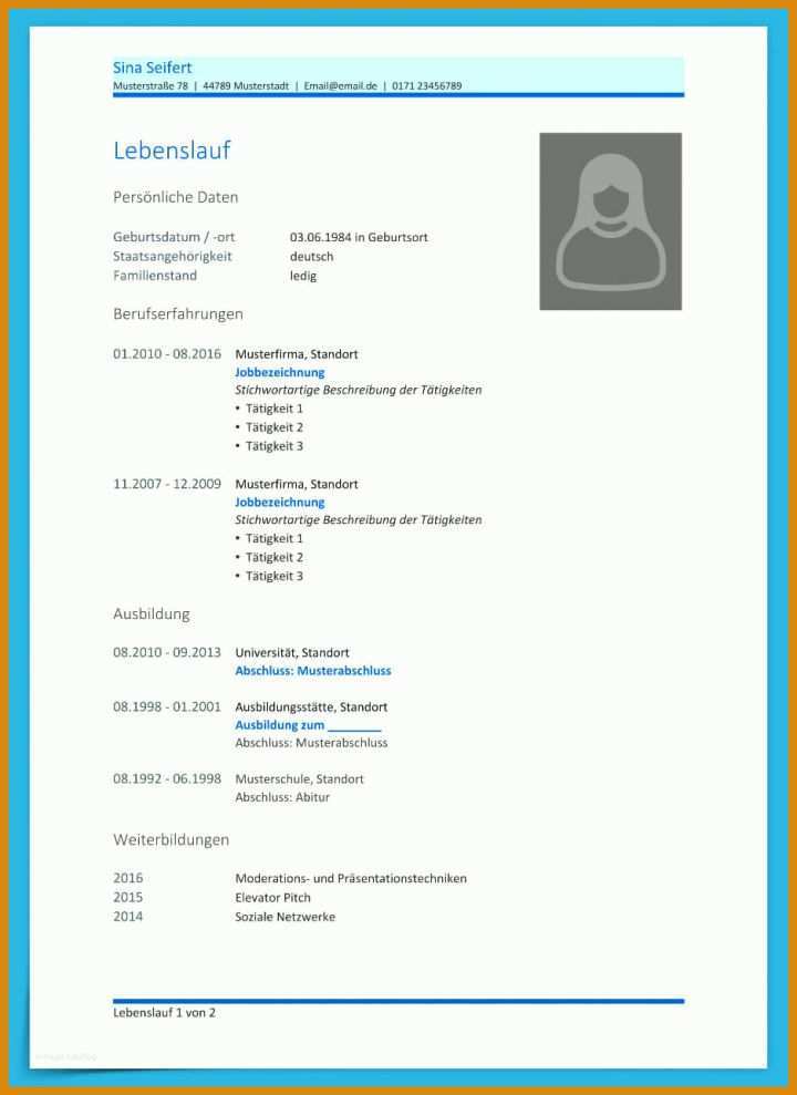 Modisch Lebenslauf Vorlage Openoffice Download 938x1288