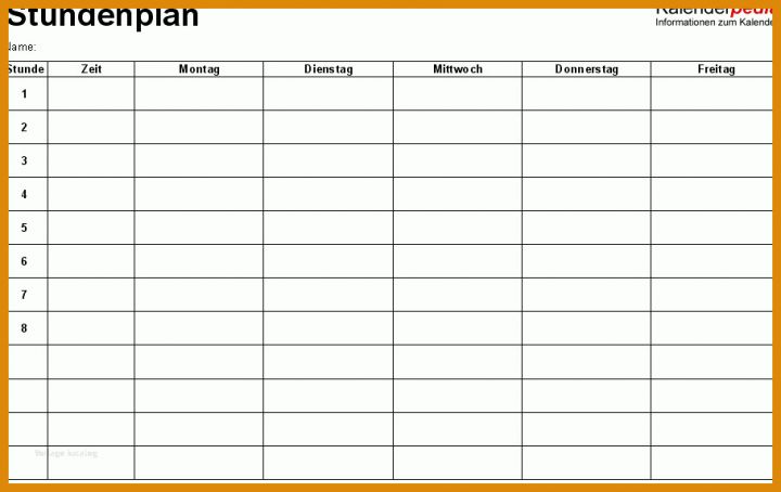 Schulstundenplan Vorlage Excel Stundenplan Vorlagen Excel